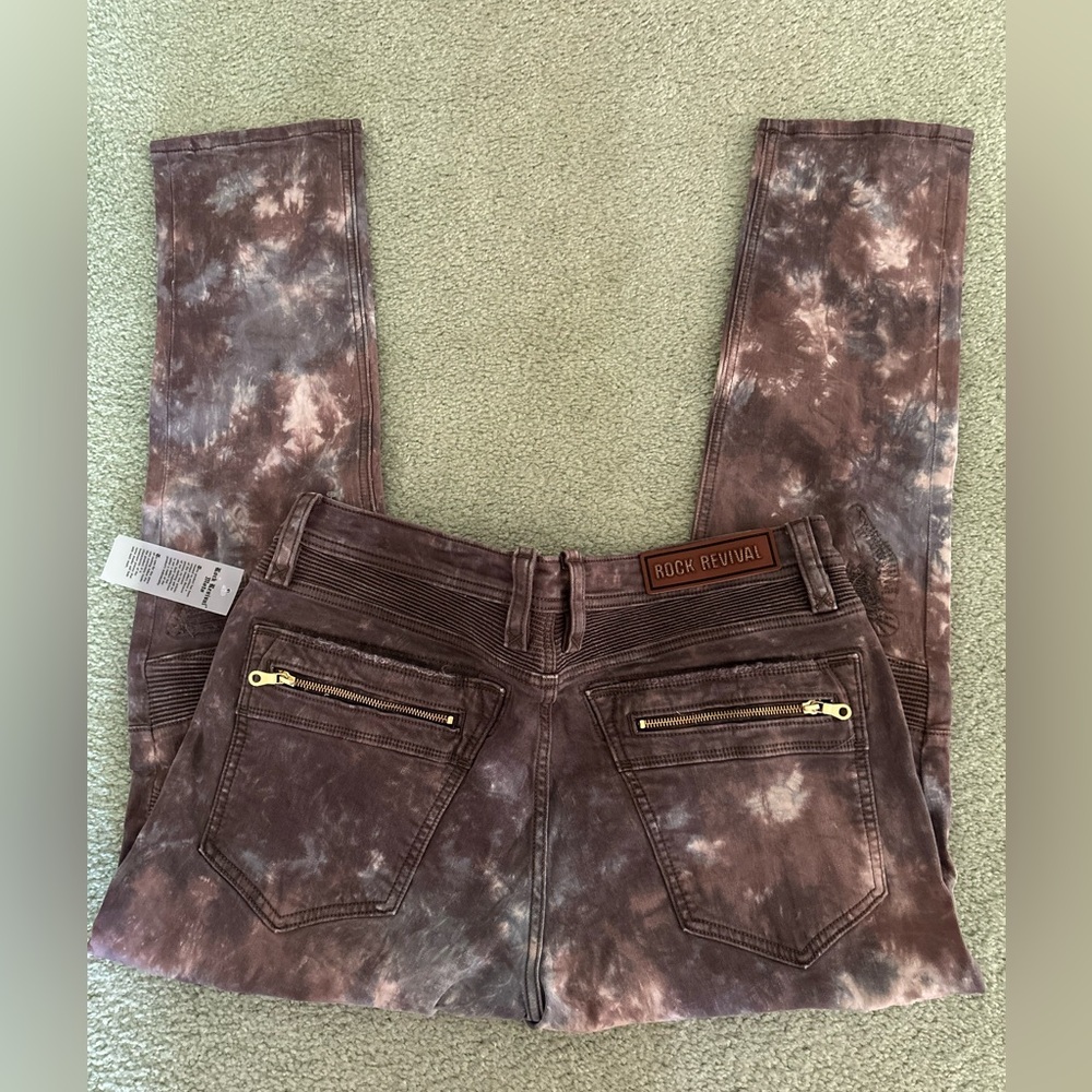 Rock Revival Moto Daviday Distressed Jeans size 36x32 - Picture 8 of 14